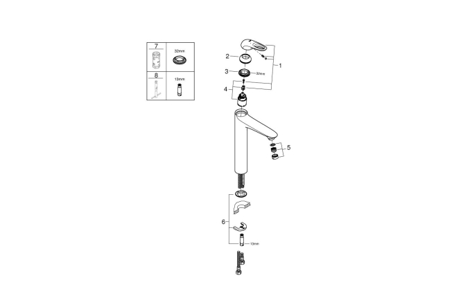 Смеситель для раковины GROHE Eurostyle, XL-Size, хром (23570003)