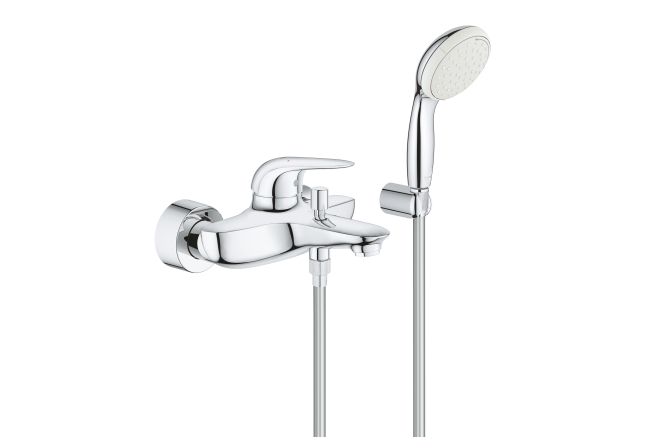 Смеситель для ванны GROHE Eurostyle Solid с душевым гарнитуром, хром (2372930A)