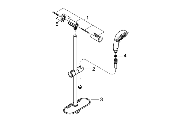 Душевой гарнитур GROHE Tempesta New Rustic IV, 9,5 л/мин, хром (27609001)