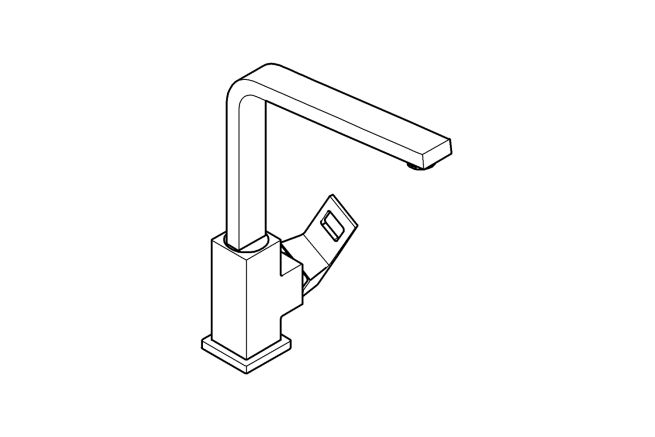 Смеситель для кухонной мойки GROHE Eurocube, суперсталь (31255DC0)