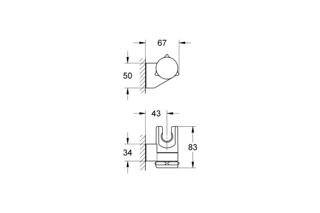 Держатель настенный для ручного душа GROHE Relexa регулируемый, хром (28623000)