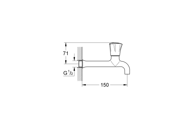 Кран для кухонной мойки GROHE Costa L настенный, без функции смешивания, хром (30064001)