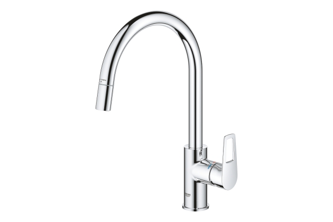 Смеситель для кухонной мойки GROHE BauLoop с вытяжным изливом, хром (30543000)