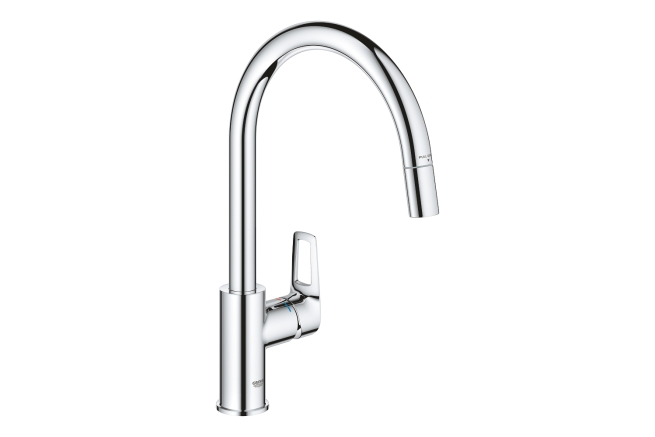 Смеситель для кухонной мойки GROHE BauLoop с вытяжным изливом, хром (30543000)