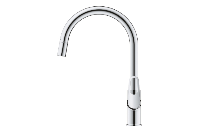 Смеситель для кухонной мойки GROHE BauFlow с вытяжным изливом, хром (30549000)