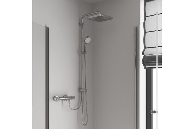 Душевая система GROHE Tempesta Cosmopolitan 250 CUBE с переключателем, хром (26694000)