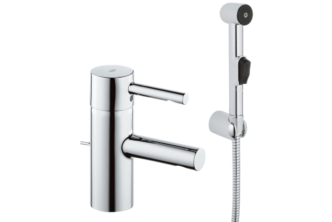 Смеситель для раковины GROHE Essence с донным клапаном и гигиеническим душем, хром (32535000)