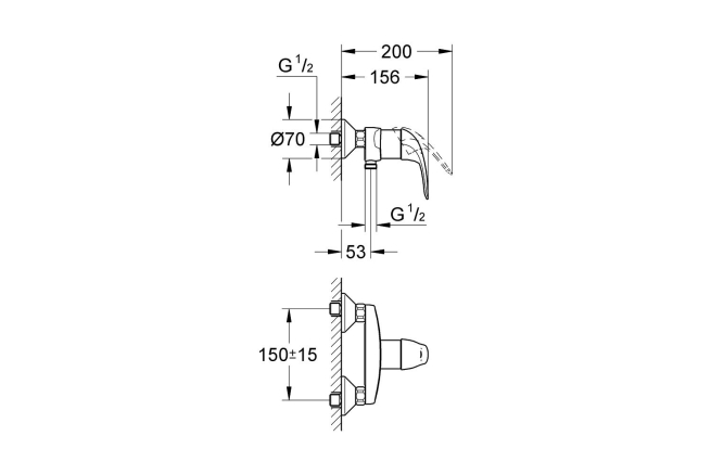 Смеситель для душа GROHE Euroeco, хром (32740000)