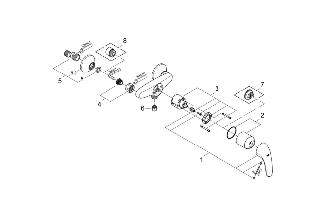 Смеситель для душа GROHE Euroeco, хром (32740000)