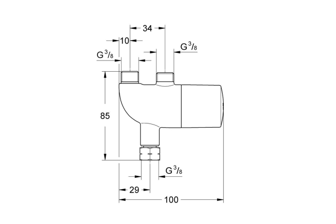 Термическая защита от ожога/ термостат для установки под раковиной GROHE Grohtherm Micro, хром (34487000)