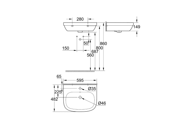 Раковина GROHE Euro Ceramic 60 см, альпин-белый (39335000)