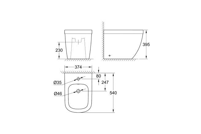 Биде напольное GROHE Euro Ceramic, альпин-белый (39340000)