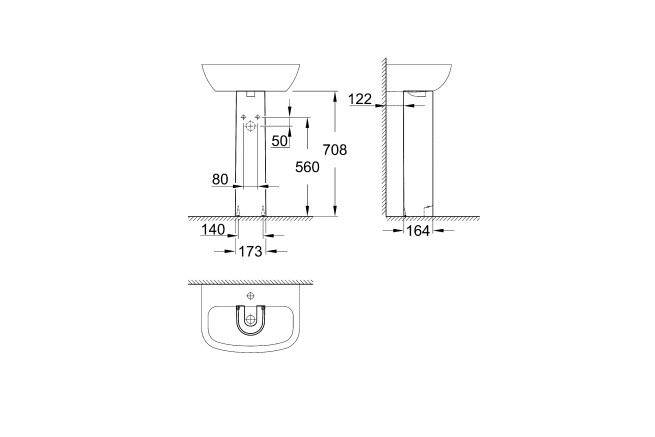 Пьедестал GROHE Bau Ceramic, альпин-белый (39425000)