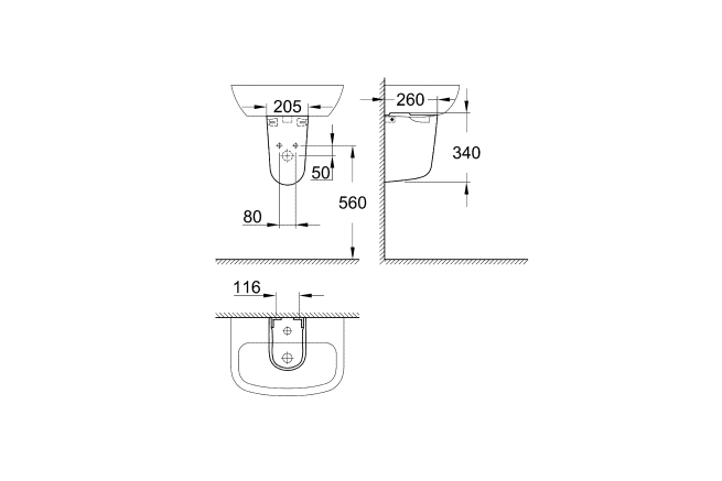 Полупьедестал GROHE Bau Ceramic, альпин-белый (39426000)