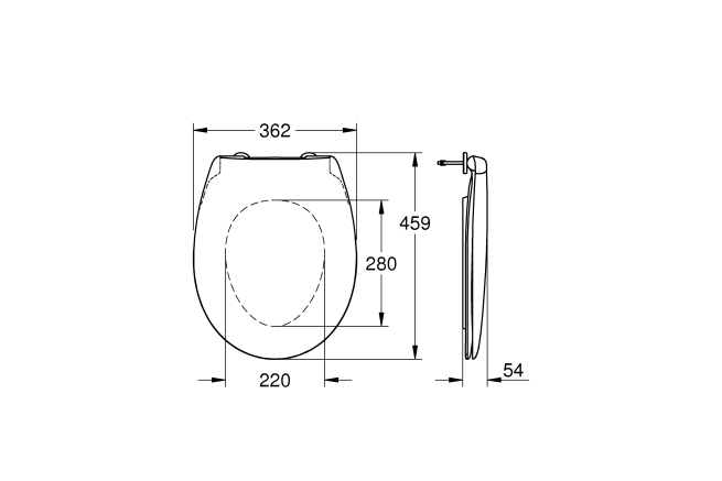 Сиденье для унитаза с микролифтом, GROHE Bau Ceramic, альпин-белый, (39493000)