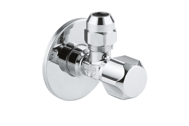 Вентиль угловой GROHE 1/2″-3/8″ для подключения смесителей, хром (22018000)