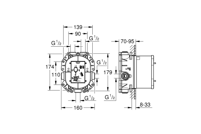 Встраиваемая часть термостата для ванны GROHE Rapido T для Grohtherm Special/Grohtherm F (35500000)