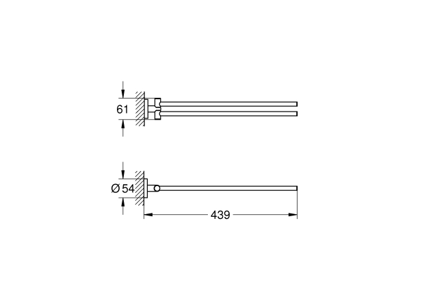 Двойной держатель GROHE для полотенца, суперсталь (40371DC1)