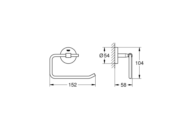 Держатель для туалетной бумаги, GROHE BauCosmopolitan, хром, (40457001)