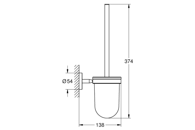 Tуалетный ершик в комплекте, GROHE BauCosmopolitan, хром, (40463001)