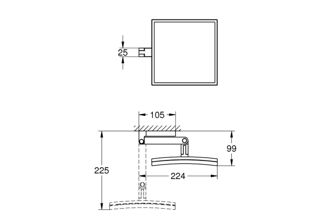 Зеркало косметическое GROHE Selection Cube (40808000)