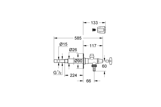 Наружный вентиль GROHE Eggeman Eurotec, хром (41212000)