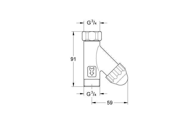 Фильтр грубой очистки GROHE 3/4 дюйма (315 микрон), хром (41275000)