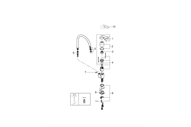 Смеситель для кухонной мойки GROHE Euroeco Special с высоким изливом, хром (32786000)