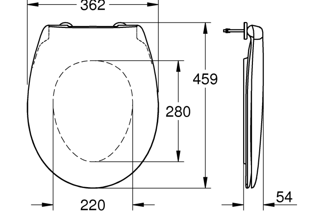 Унитаз напольный безободковый GROHE Bau Ceramic с бачком и сиденьем c микролифтом (NW0076)