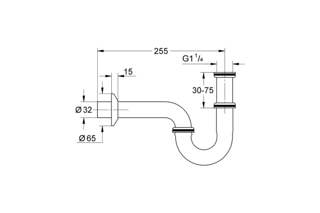 Сифон для раковины GROHE 1 1/4″, хром (28947000)