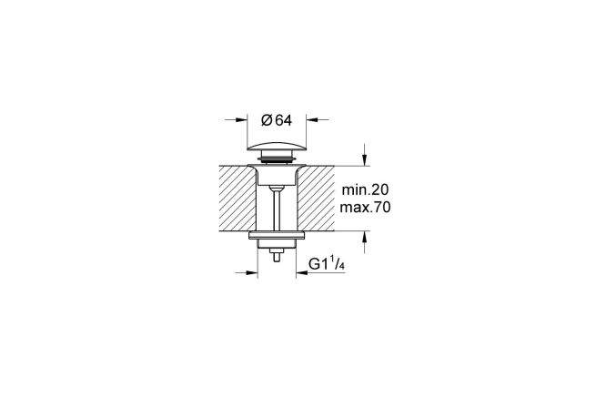 Донный клапан для раковины GROHE 1 1/4 дюйма, белая луна (65807LS0)