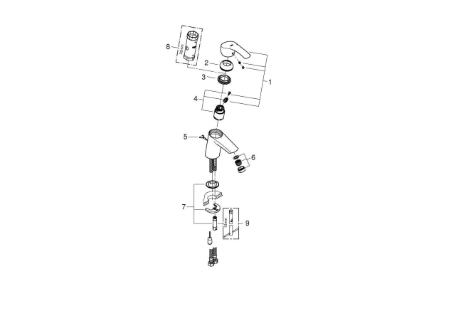 Смеситель для раковины GROHE Eurosmart с цепочкой, хром (33188002)