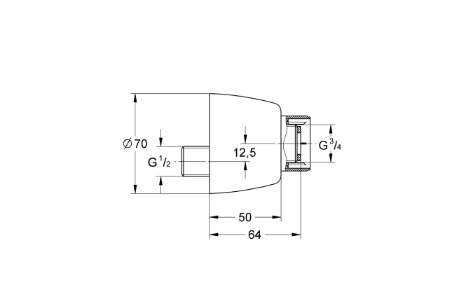 Запорный S-эксцентрик 1/2" 3/4" GROHE (12051000)