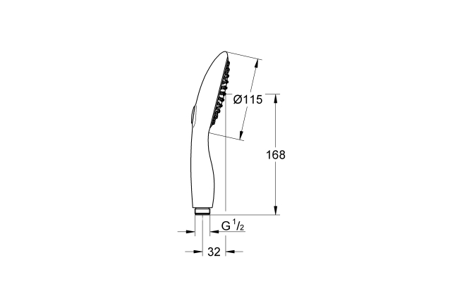 Ручной душ GROHE Power&Soul 115, 2 режима, хром (27671LS0)