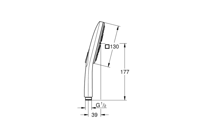 Ручной душ GROHE Rainshower SmartActive 130 Cube, 3 вида струй, темный графит глянец (26582A00)