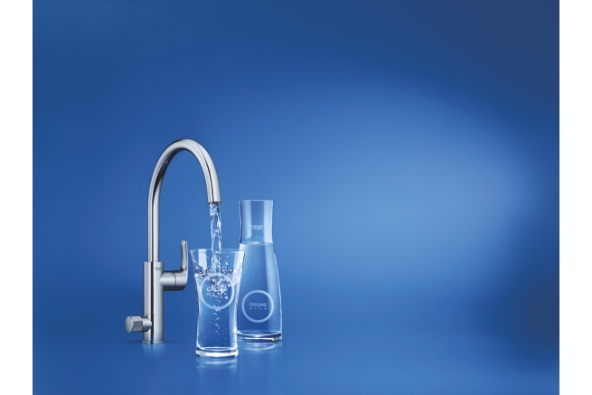 Смеситель для кухонной мойки GROHE Blue Pure Eurosmart с функцией фильтрации, с фильтром в комплекте, хром (30383000)