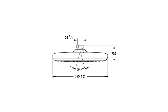 Верхний душ GROHE Tempesta 210, хром (26410000)