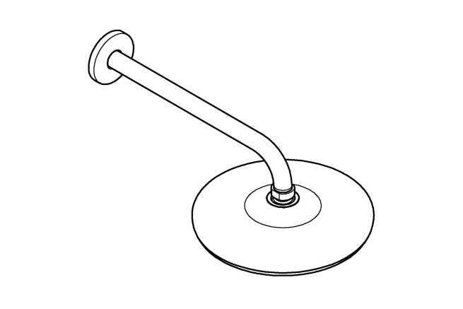 Верхний душ с душевым кронштейном 286 мм, 1 режим струи, GROHE Tempesta 210, хром, (26411000)