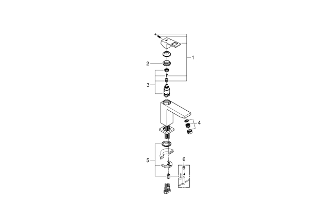 Смеситель для раковины GROHE Eurocube, M-Size, хром (23446000)