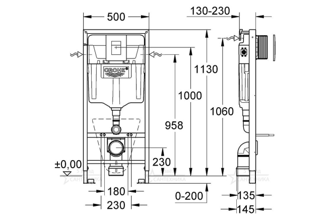 Готовый набор для туалета GROHE Euro Ceramic (NW0016-1)