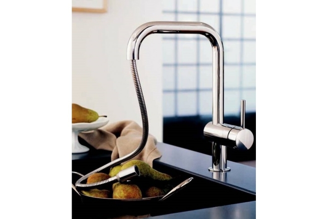 Смеситель для кухонной мойки GROHE Minta с вытяжным U-изливом, хром (32067000)