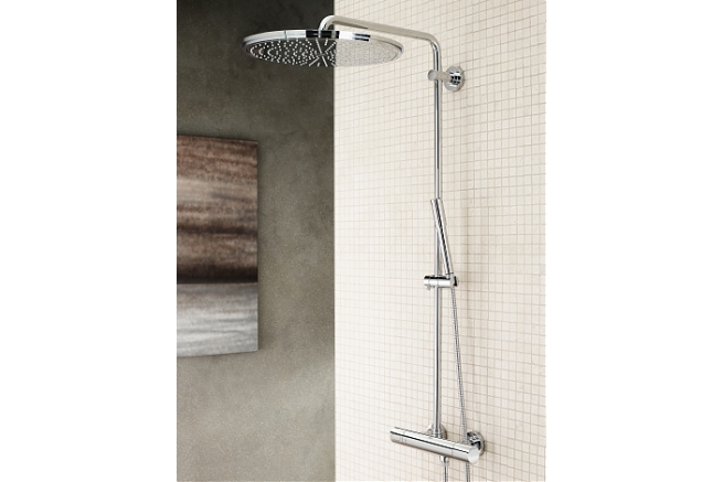 Душевая система с термостатом для настенного монтажа, GROHE Rainshower System 400, хром, (27174001)