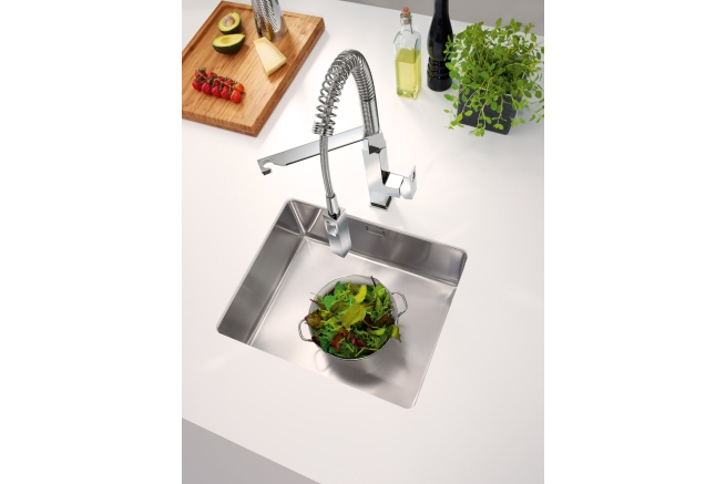 Смеситель для кухонной мойки GROHE Eurocube профессиональный, суперсталь (31395DC0)