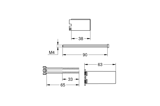 Универсальный набор удлинителей для смесителей с 2-мя рукоятками, 25 мм, GROHE Rapido SmartControl, (14048000)