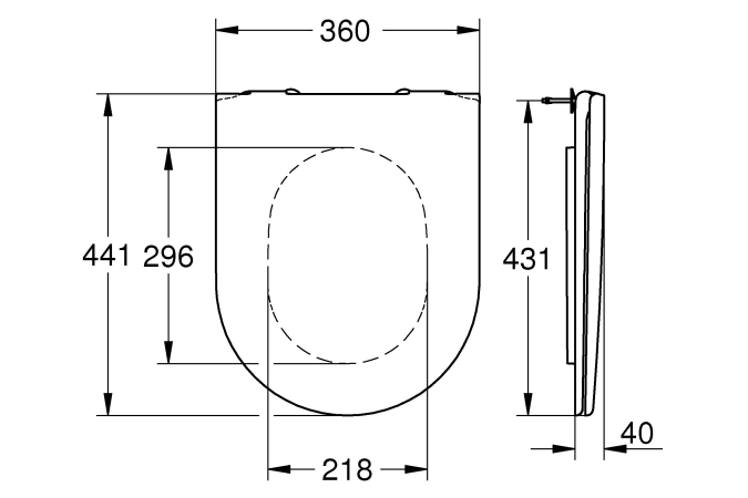 Унитаз подвесной GROHE Essence с сиденьем с микролифтом (NW0123)