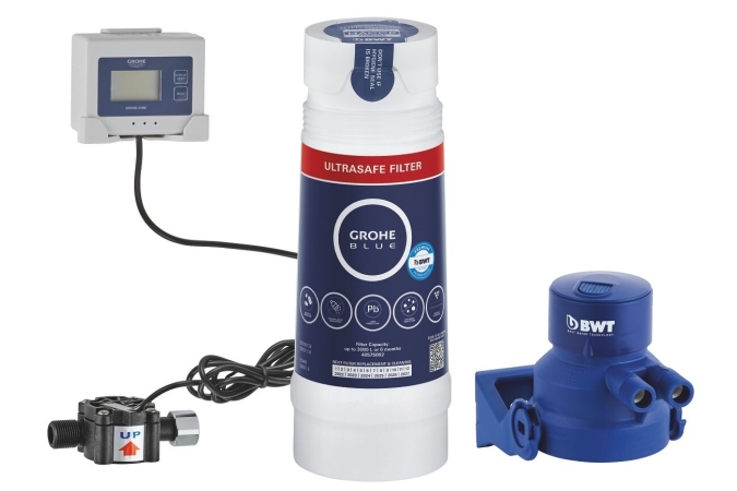 Комплект фильтра UltraSafe с головкой и счётчиком воды GROHE Blue (40876000)