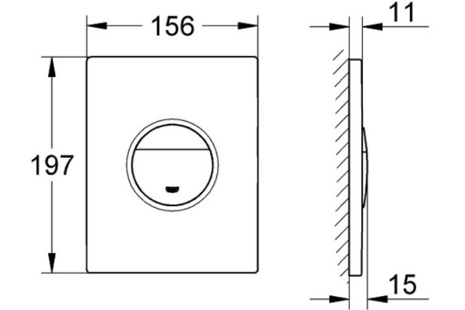  Накладная панель смыва для унитаза, вертикальная GROHE Nova Cosmopolitan (38765KV0)