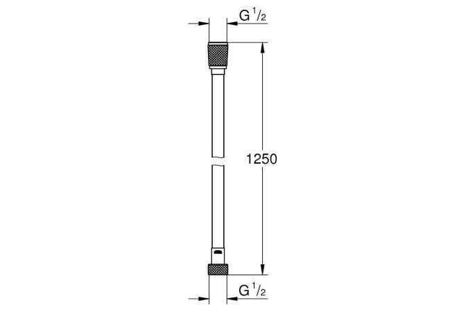 Душевой шланг GROHE Silverflex Long-Life 1250 мм, с защитой от перекручивания, хром (26335001)