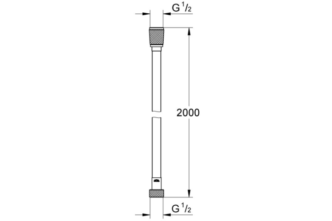 Душевой шланг GROHE Silverflex 2000 мм, с защитой от перекручивания, хром (27137001)