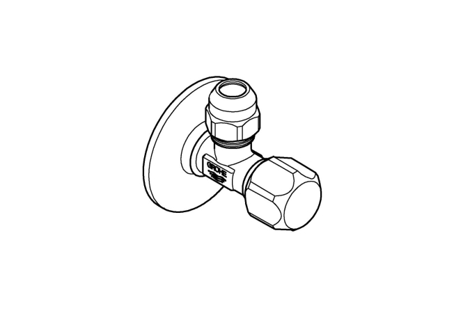 Вентиль угловой GROHE 1/2″-3/8″ для подключения смесителей, хром (22018000)